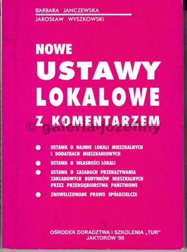 Zdjęcie oferty: Nowe ustawy lokalowe B. Janczewska J. Wyszkowski