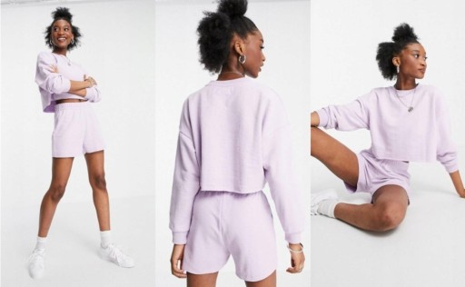 Zdjęcie oferty: PULL & BEAR nowy liliowy komplet bluza spodenki S