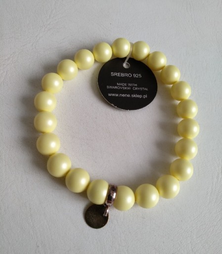 Zdjęcie oferty: Bransoletka pastelowe żółte perły Swarovski