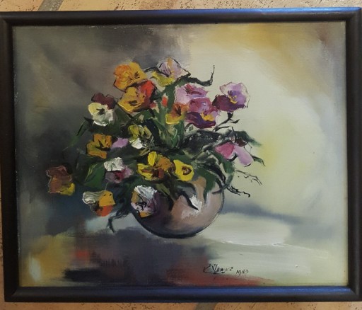 Zdjęcie oferty: OBRAZ"Kwiaty"ręcznie malowany olej płótno podpis