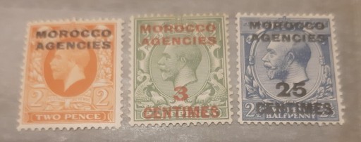 Zdjęcie oferty: 3 znaczki czyste Maroco Jerzy V