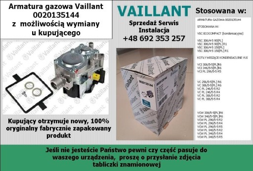Zdjęcie oferty: Armatura gazowa Vaillant 0020135144 zespół gazowy