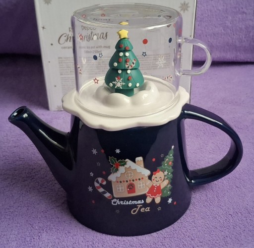 Zdjęcie oferty: Dzbanek świąteczny ceramiczny 500 ml ze szklanką 250 ml