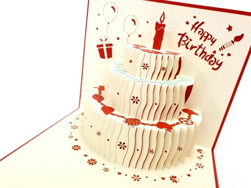 Zdjęcie oferty: Kartka urodzinowa Trzy piętrowy tort urodzinowy mR