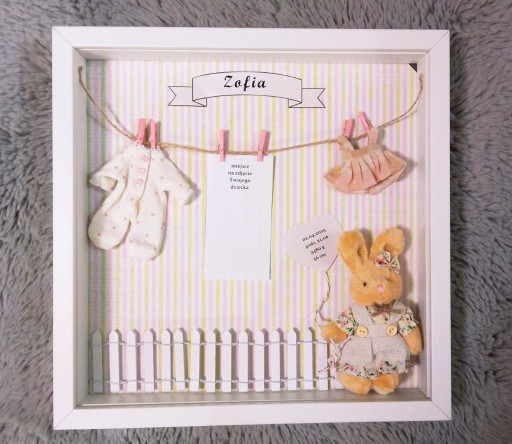 Zdjęcie oferty: Metryczka urodzenia dla dziewczynki prezent na chrzest roczek