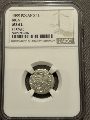 Zdjęcie oferty: 1599 szeląg Ryga NGC MS 62 srebro