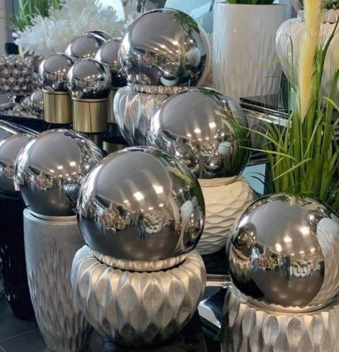 Zdjęcie oferty: kula srebrna Premium 30 dekoracja stalowa chrom 