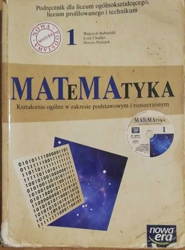 Zdjęcie oferty: MATeMAtyka 1; Wojciech Babiński; Nowa Era
