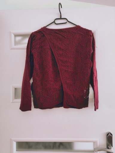 Zdjęcie oferty: Bordowy sweter koronka śliwkowy 