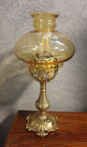 Zdjęcie oferty: Stara Mosiezna lampa lampka nocna z kloszem