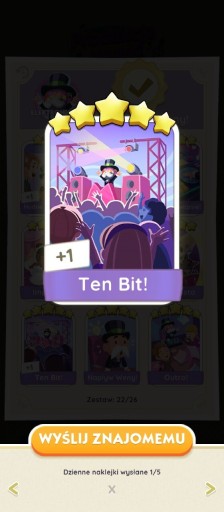 Zdjęcie oferty: Monopoly GO Naklejka " Ten Bit " set 22