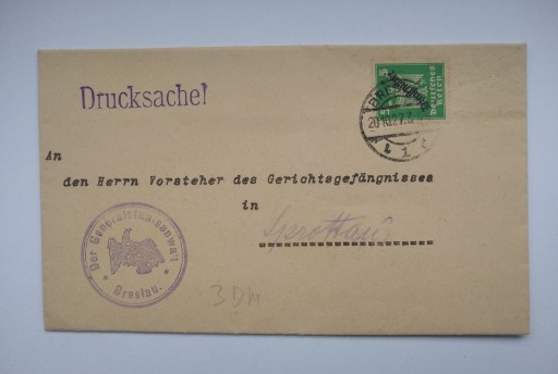 Zdjęcie oferty: List z miejscowości Breslau z roku 1927
