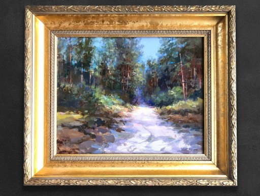 Zdjęcie oferty: "Droga przez las" Kazimierz Bać obraz olejny 40x50