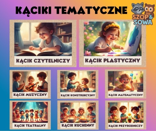 Zdjęcie oferty: Plansze demonstracyjne przedszkole kącik kąciki tematyczne plik PDF