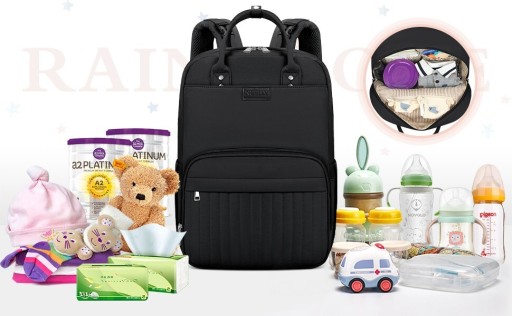 Zdjęcie oferty: RAINSMORE plecak torba dla mamy i dziecka czarny 