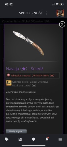 Zdjęcie oferty: Navaja knife cs go