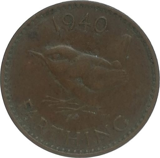 Zdjęcie oferty: Wielka Brytania 1 farthing 1940, KM#843