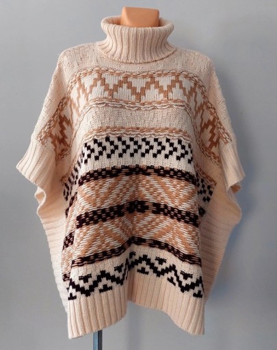 Zdjęcie oferty: Ponczo sweter ciepły kremowy 42 44 14 16 New Look