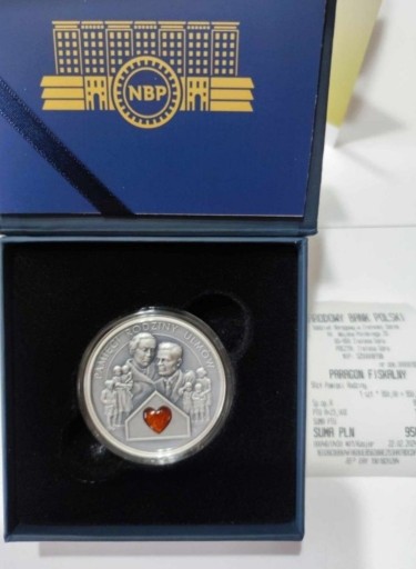Zdjęcie oferty: 50 zł moneta Pamięci rodziny Ulmów paragon