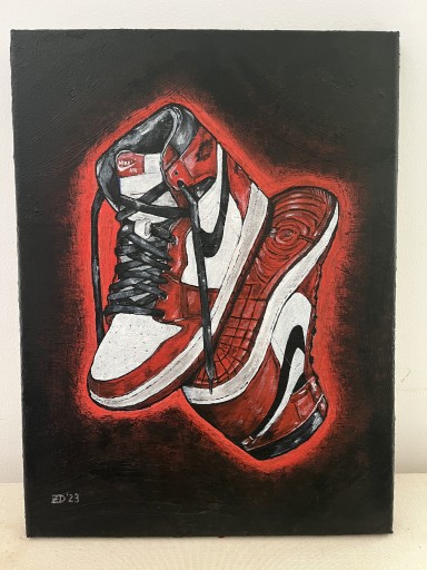 Zdjęcie oferty: Obraz akryl na płótnie buty Jordan 1 High Chicago
