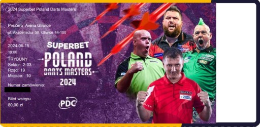 Zdjęcie oferty: 2 bilety na 2024 Superbet Poland Darts Masters