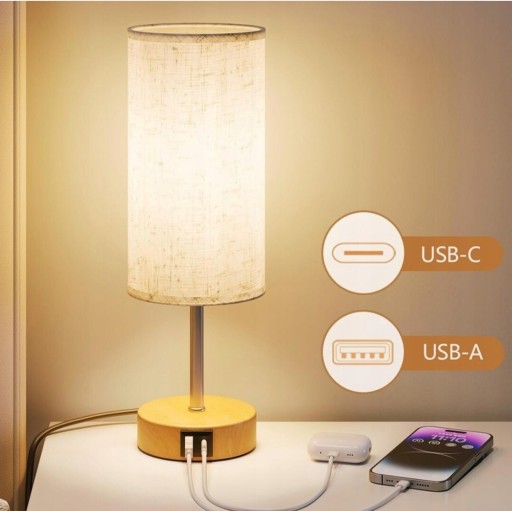 Zdjęcie oferty: LAMPA STOŁOWA Z DOTYKOWYM ŚCIEMNIACZEM 3 POZIOMY, ŁADOWANIE USB-A I USB-C