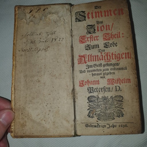 Zdjęcie oferty: Śpiewnik Niemiecki z 1698