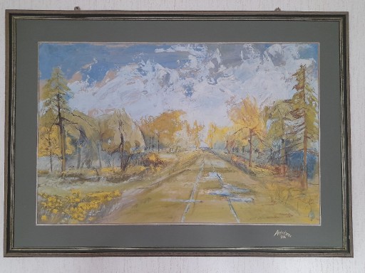 Zdjęcie oferty: Obraz b. Duży olej, drewniana ramka 77x105