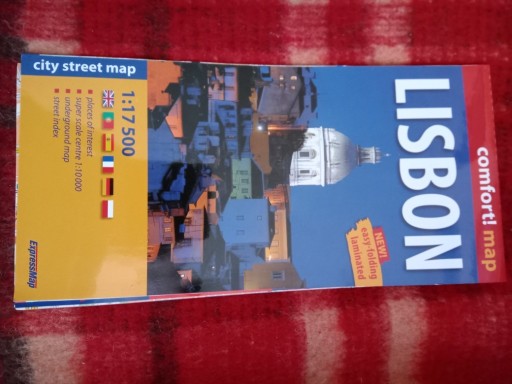 Zdjęcie oferty: Laminowana trwała mapa miasta Lizbona