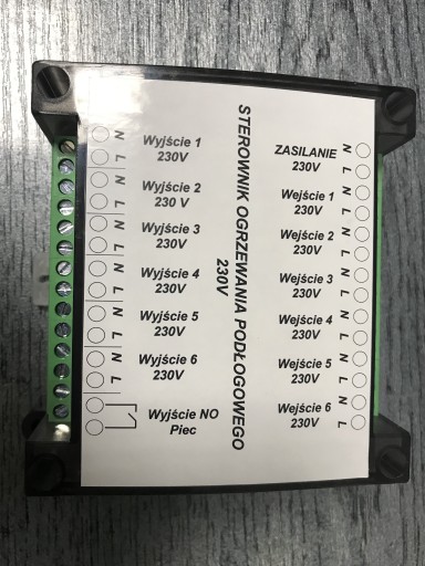 Zdjęcie oferty: Sterownik ogrzewania podłogowego 6 wejść 230V AC  