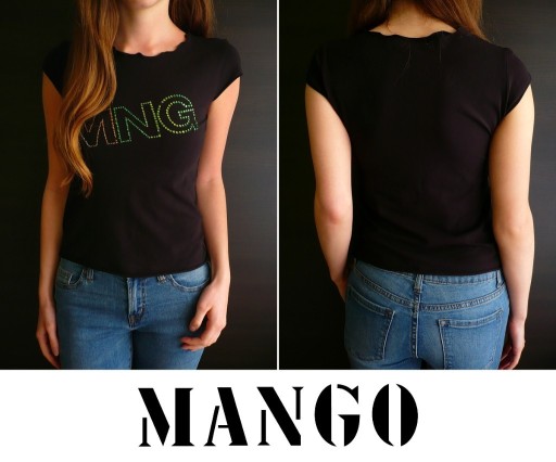 Zdjęcie oferty: Czarna koszulka bluzka tshirt Mango S 36 cekiny