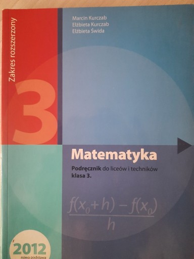 Zdjęcie oferty: Matematyka  podręcznik klasa 3