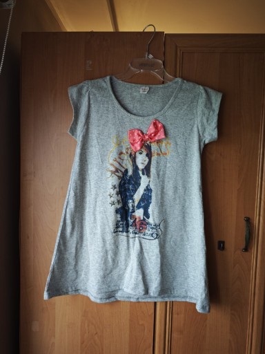 Zdjęcie oferty: Koszulka t-shirt szary z kokardką dziewczęcy rozmiar 158