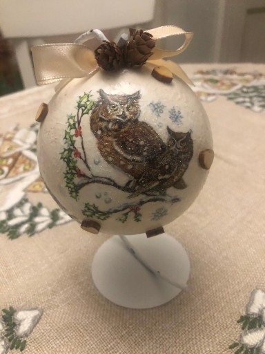 Zdjęcie oferty: Duża bombka Hand Made decoupage 12 cm  Sowy i inne