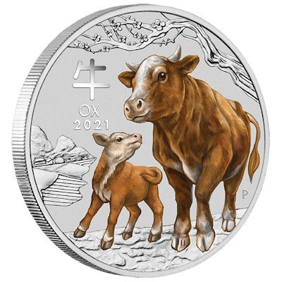 Zdjęcie oferty: 2 oz - Lunar III Rok Bawoła 2021 kolor