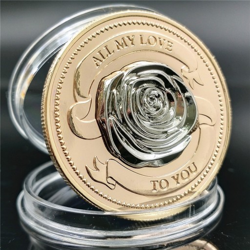 Zdjęcie oferty: Trójwymiarowa róża moneta kolekcjonerska 