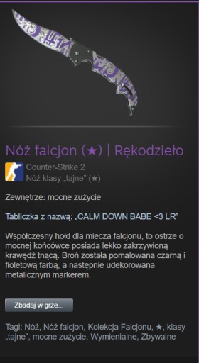 Zdjęcie oferty: cs2 cs go Nóż kosa Rękawiczki zestaw skinów 