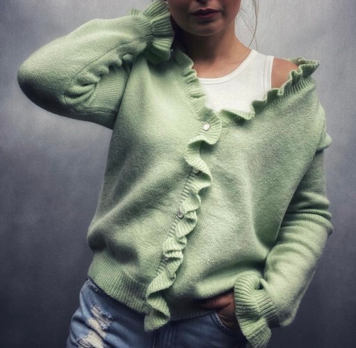 Zdjęcie oferty: NOWY Sweterek swetr zielen pastelowy wełniany 