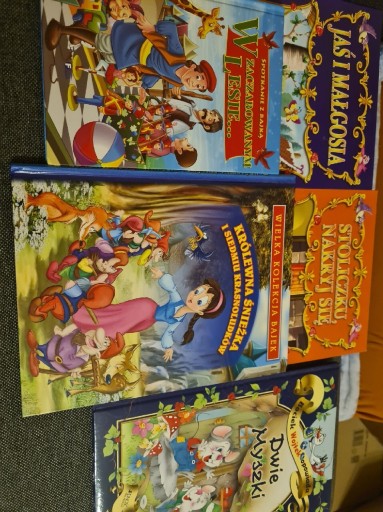 Zdjęcie oferty: Zestaw 5 książek dla dzieci Baśnie:  Jaś i Małgosia, Śnieżka, Dwie myszki 