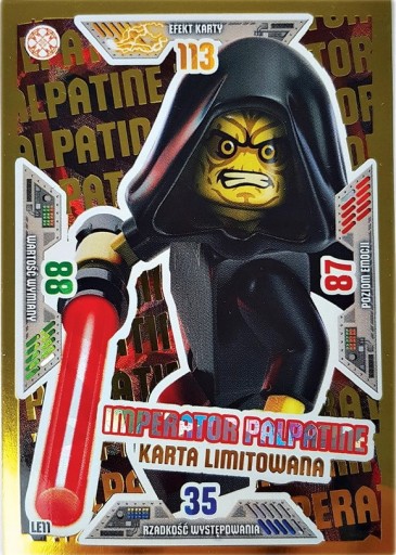 Zdjęcie oferty: LEGO Star Wars karta LE11 Imperator Palpatine