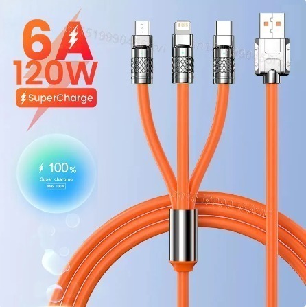 Zdjęcie oferty: ładowarka kabel 3 in1 6A 120W