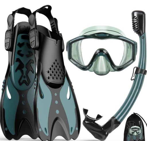 Zdjęcie oferty: Zestaw do nurkowania snorkelingu YOUKUKE 3W1 zielono L/XL