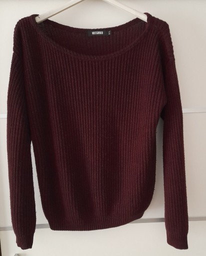 Zdjęcie oferty: Sweter ciepły bordowo- czarny rozmiar M/L