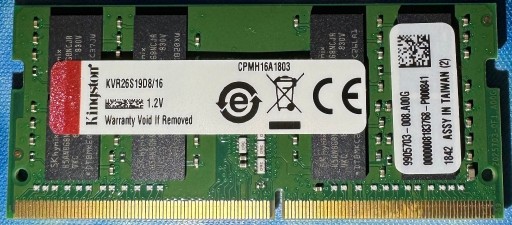 Zdjęcie oferty: Pamięć RAM do laptopa SO-DIMM DDR4 1x16GB 2666 Kingston