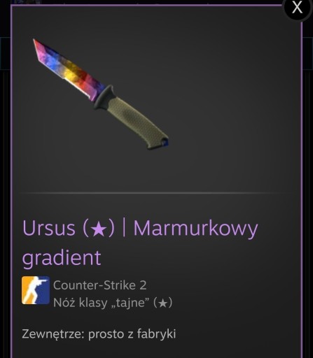 Zdjęcie oferty: CS Go2 kosa  Ursus Marmurkowy gradient 