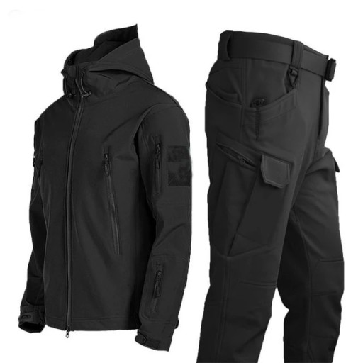 Zdjęcie oferty: Komplet Softshell Bluza+Spodnie 100% PES CZARNY; L