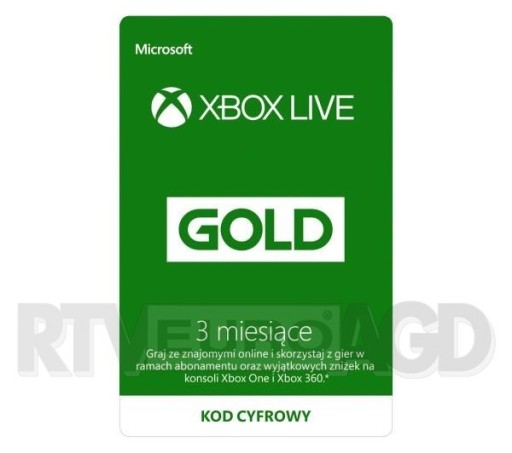 Zdjęcie oferty: Xbox Live Gold 3 MIESIĄCE EU PL