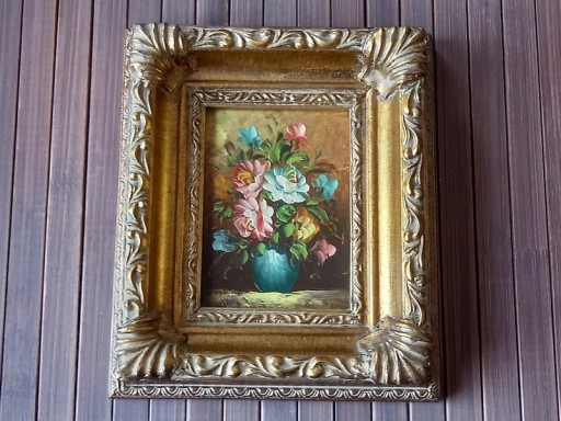 Zdjęcie oferty: Obraz kwiaty ręcznie malowany  ,vintage