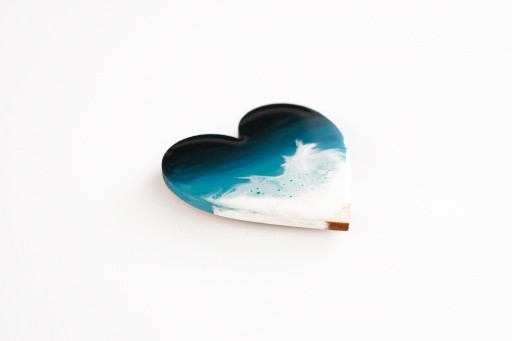 Zdjęcie oferty: Magnes serduszko z plażą, falami i morzem 5x5 cm 