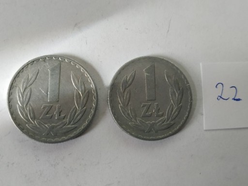 Zdjęcie oferty: 2 Monety PRL 1 złoty 1975 BZM 